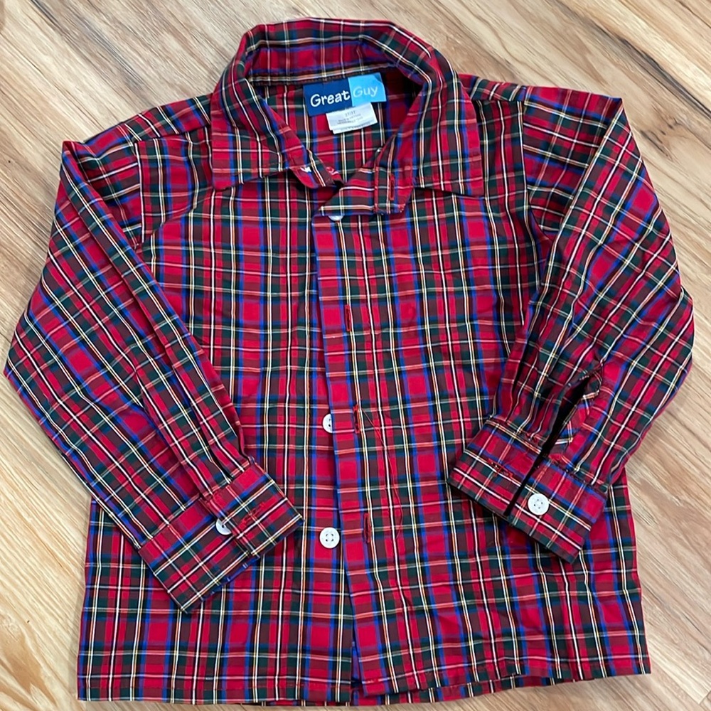 Plaid long sleeve Christmas shirt
